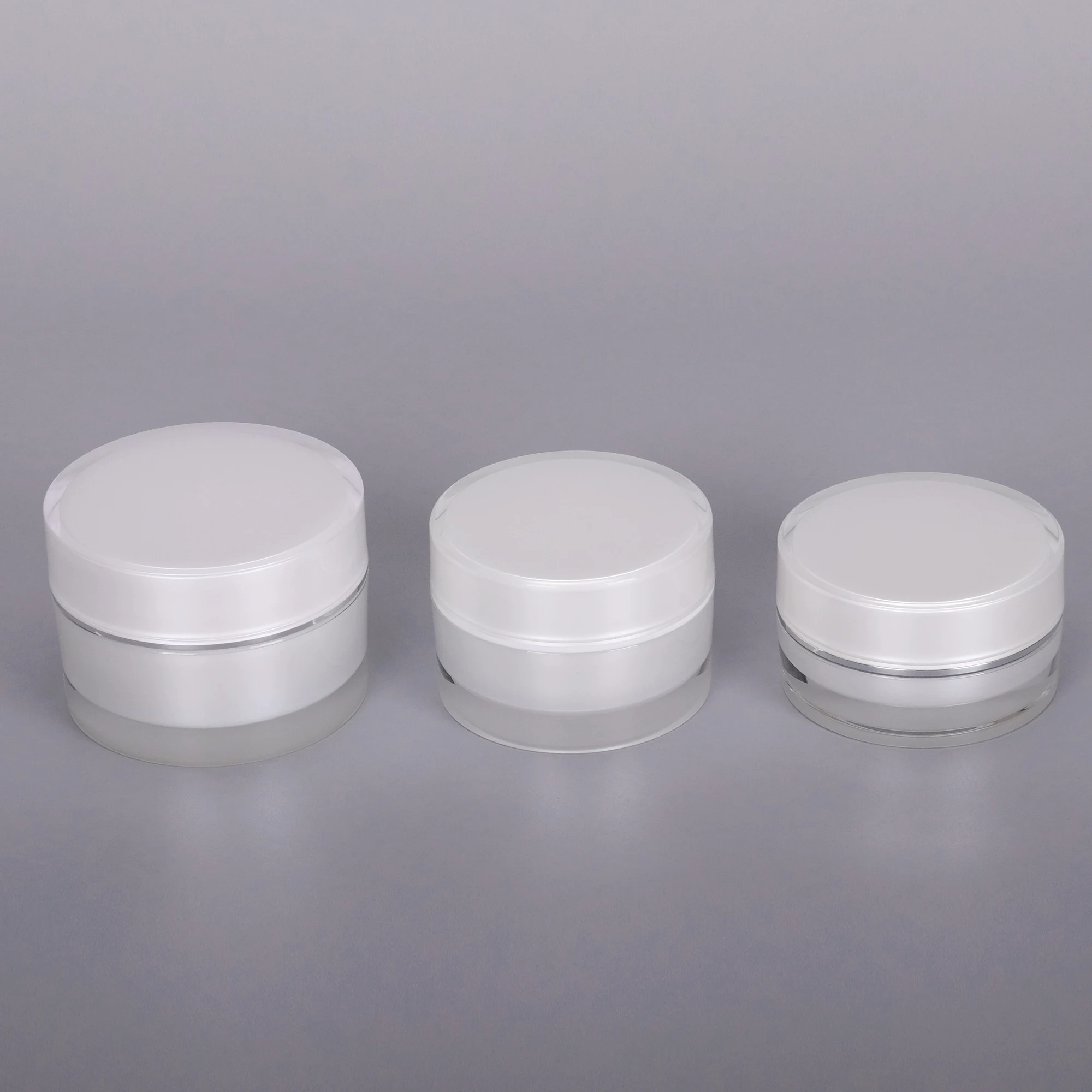 Hot sale 15ml 30ml 50ml round acrylic cream  jar with skin cream for cosmetic