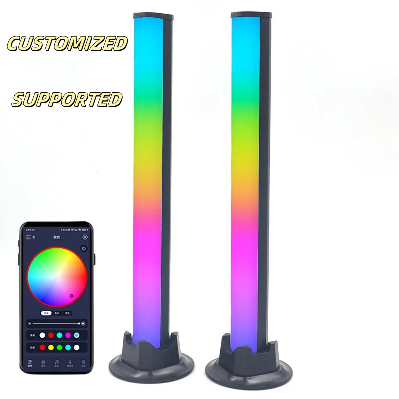 Hot Sale 2 Pack Voice Controlled Music Rhythm Light Led Computer Car App Bluetooth Atmosphere Light
