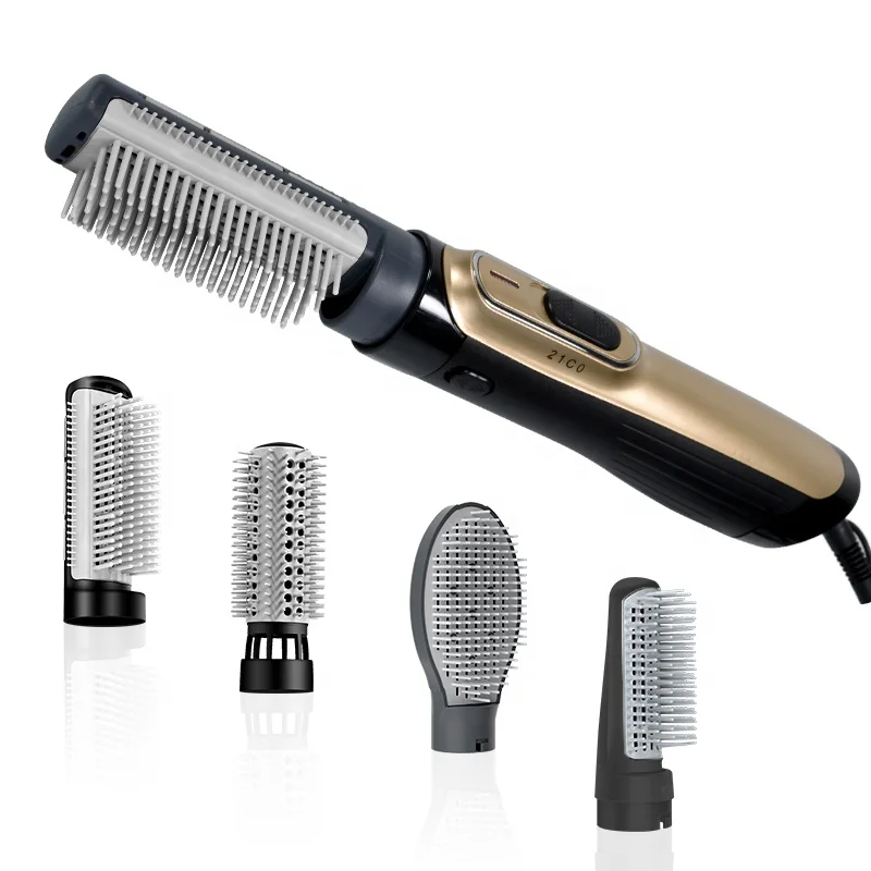 2021 New Arrival Hot Air Brush Styler Set Electric DC Motor Hair Curler Comb Hair Straightener Dryer Brush (62490580813)