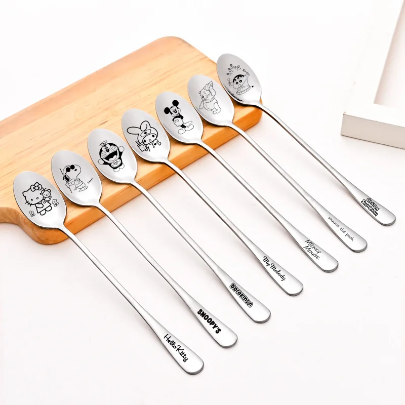 Engraved Coffee Spoon Laser Logo Stainless Steel Spoon Personalized Ice Cream Spoon for Christmas Wedding Gift
