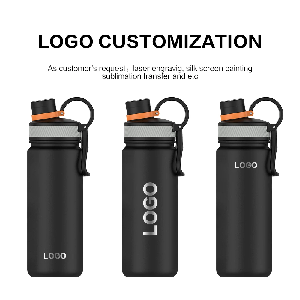 650ML Modern Leakproof Sport Double wall Stainless Steel Insulated Water Bottle with Straw For Cold & Hot Drinks