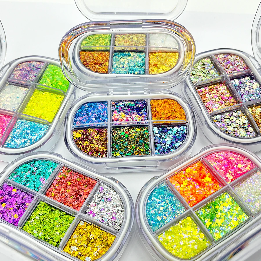 Beauty factory wholesale glitter high pigment powder customized private label glitter vegan  high quality eyeshadow palette