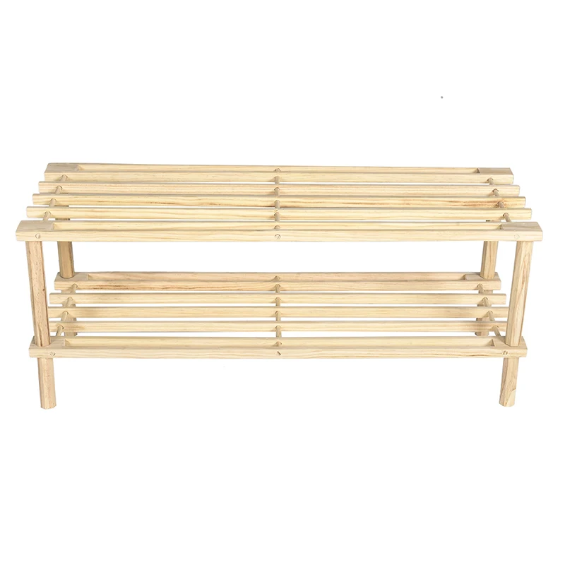 Easy Install Shoe Rack Stackable Wood Shoe Rack for Entryway