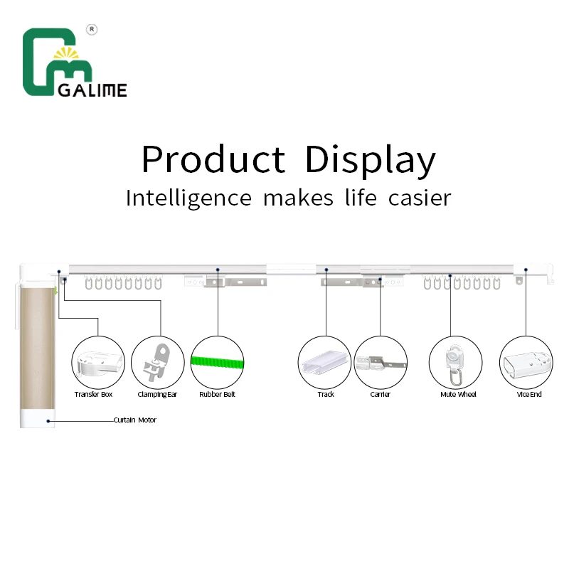 Smart Electric Curtain Motor WiFi Wireless Automate Tuya Electric Curtain Motor Control App Control Curtain With Alexa Google