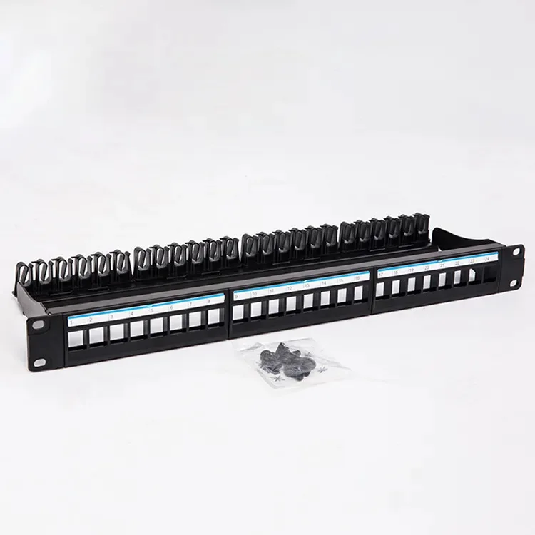 1U UTP Blank 24port patch panel with back bar unshielded Modular distribution frame empty frame patch panel