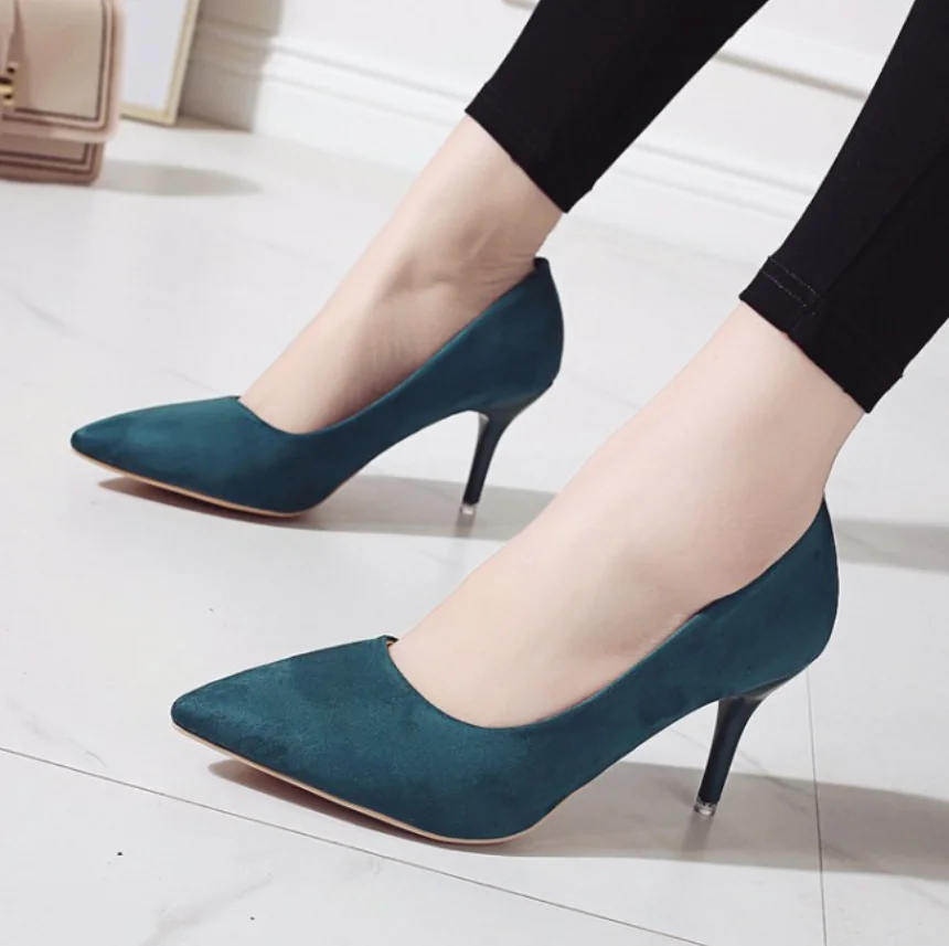 Korean New design ladies sexy fashion pointed toe plus size shoes elegant women high heel shoes