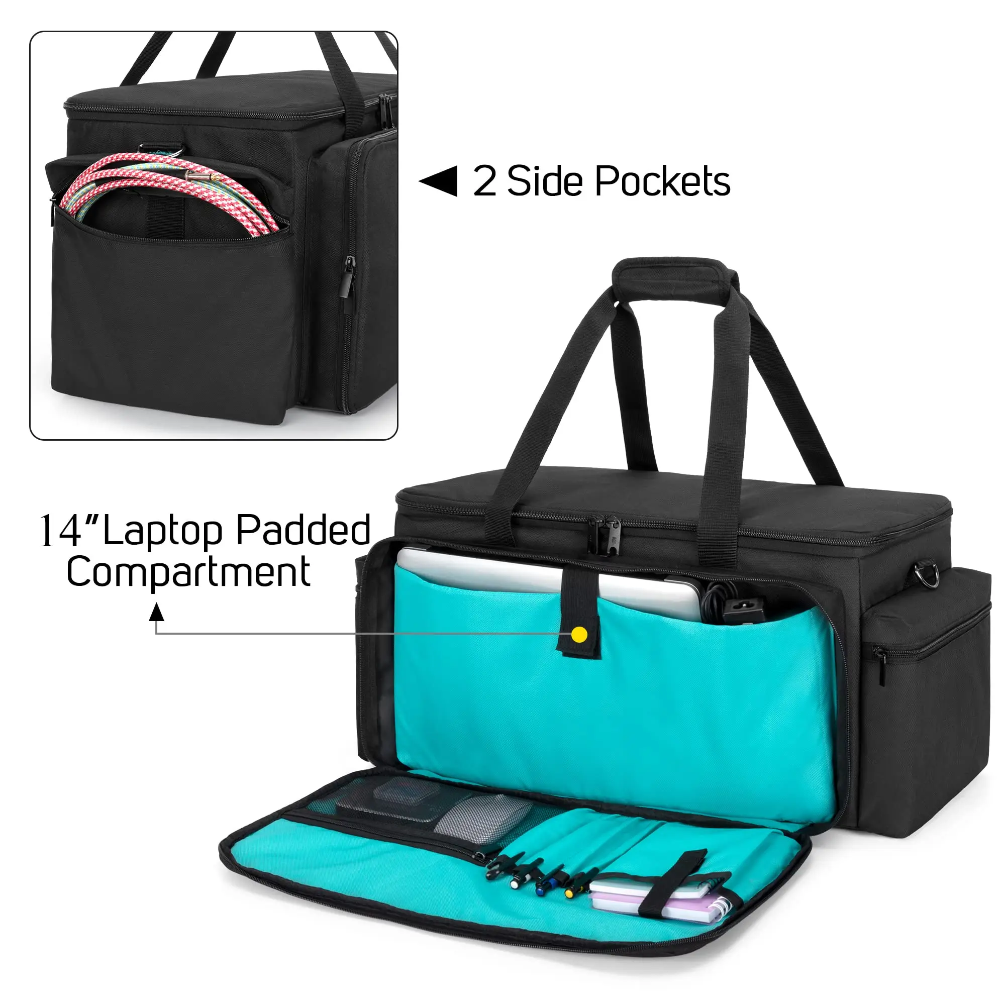 QQgift 2024 New OEM Custom High Quality Adjustable Sound Equipment Instrument Musicians Bag With Detachable Padded Dividers