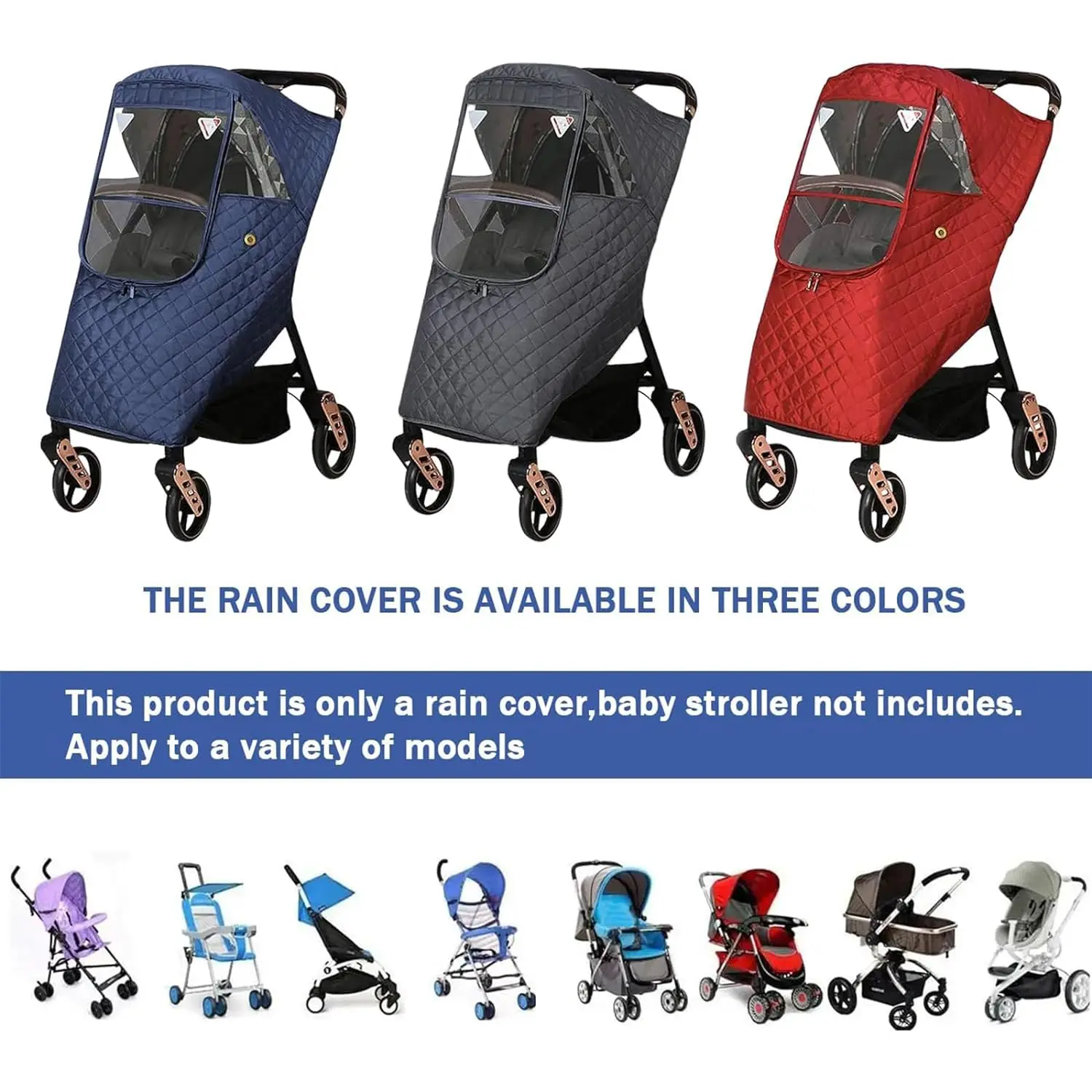 Winter Baby Stroller Cover Universal Stroller Windshield Rain Cover Baby Travel Weather Shield Stroller Cover