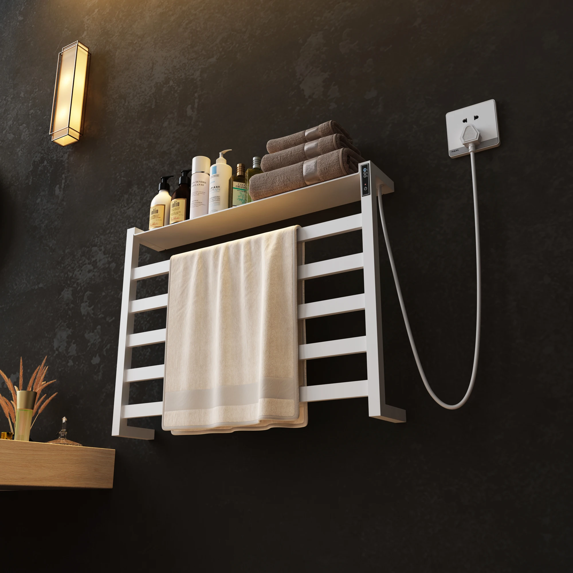 Ladder wall-mounted heating hanger electric heating towel rack for bathroom  R-108