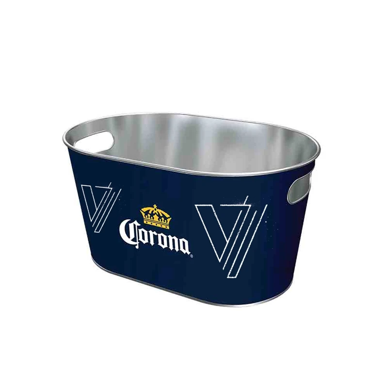 Hot Sale Custom Beverage Beer Drink Party Printing Tin Barrel Shape Tin Ice Bucket