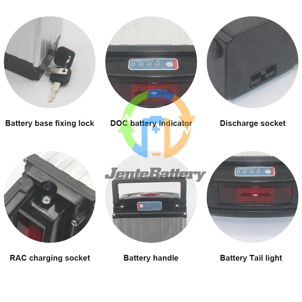 Rechargeable 48v 30ah Rear Rack lithium battery pack