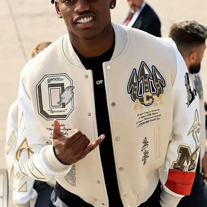 Comfortable fit Leather Sleeves Jacket Polyester/Cotton Team Coat Jersey Varsity Jacket Baseball Jacket for Men