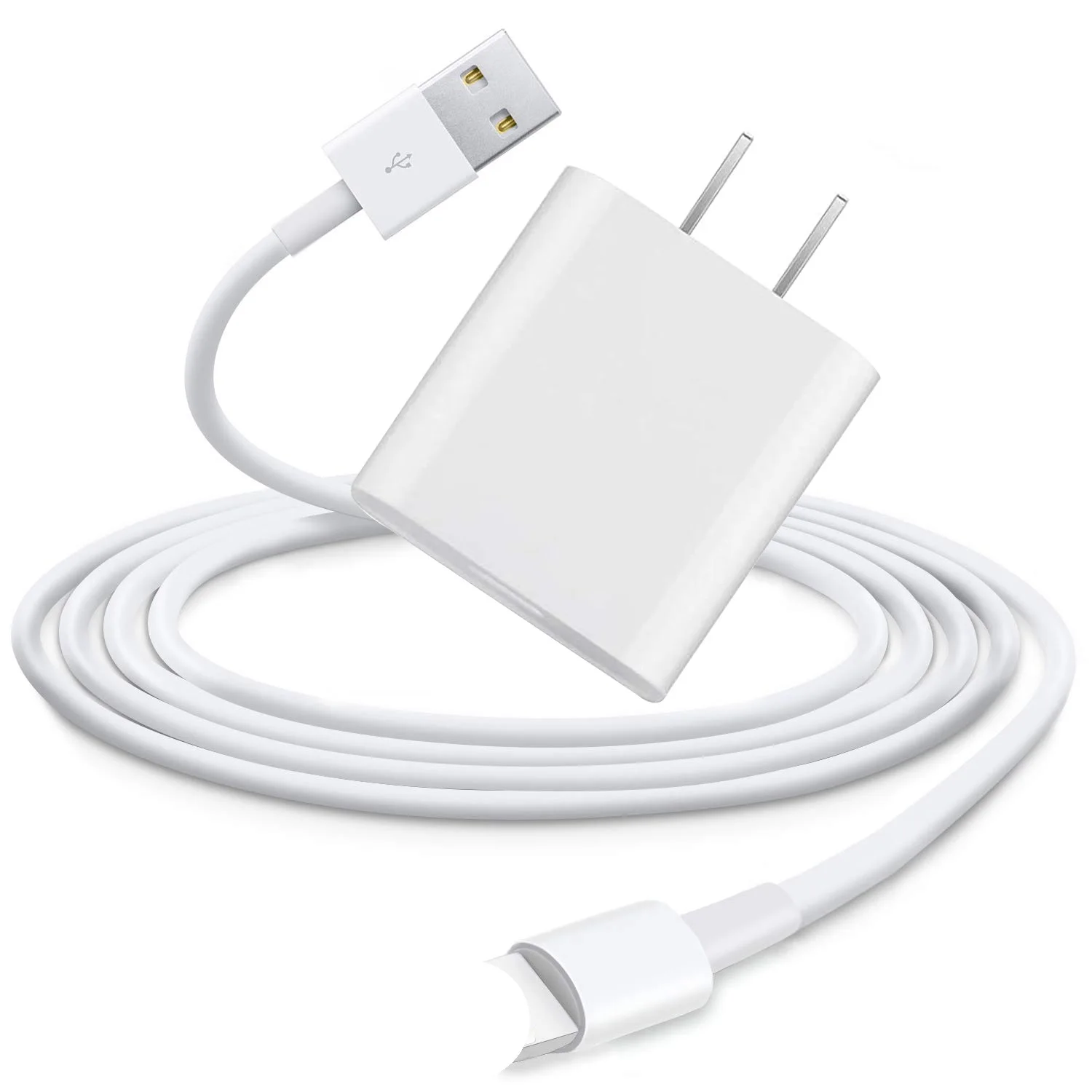 Wholesale usb wall charger USB To Lighting cable 2.4A Fast Charging charger cable for iphone 12 1m 2m