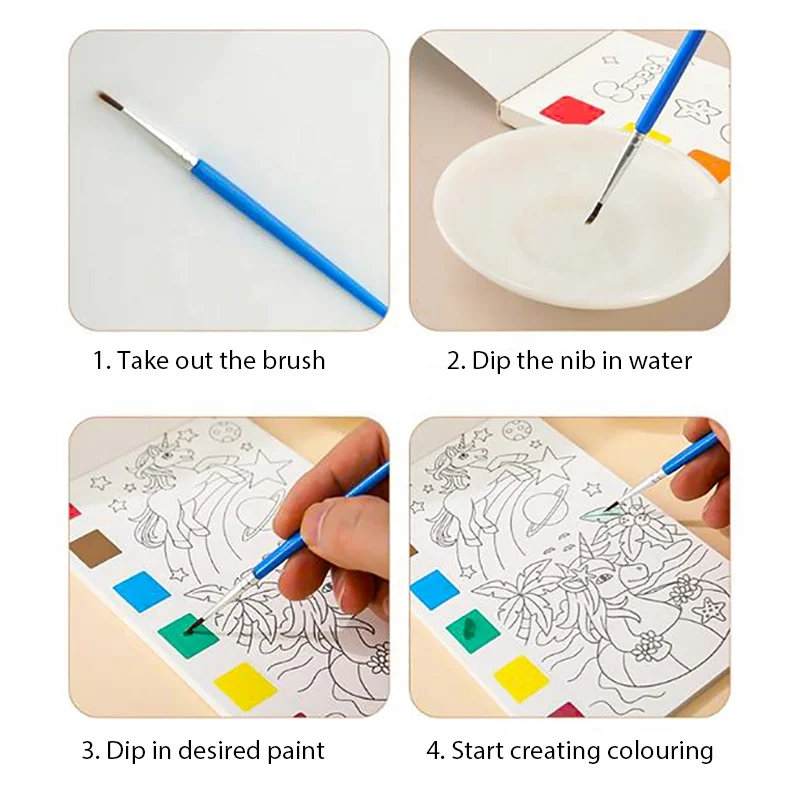 2024 Children Watercolor Paper Book For Painting Pocket Books Drawing Watercolour Paint Set Toys For Kids