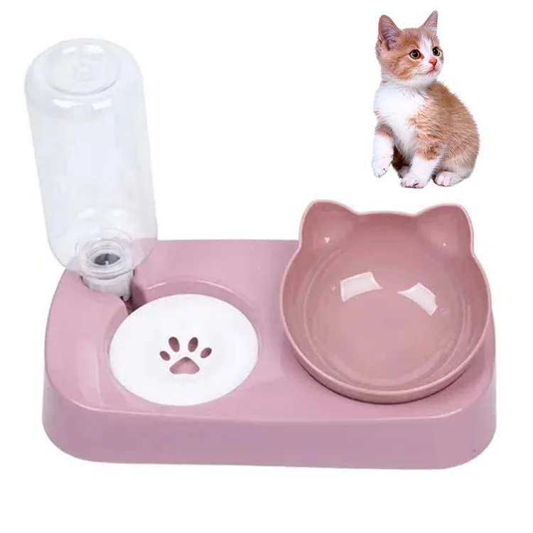 Automatic Feeder Dog Cat Food Bowl with Water Dispenser Pet Bowl Sets