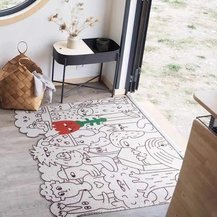 Customized Printed Welcome Door Mat Outdoor  Pvc Coco Coir Door Mat for door entrance