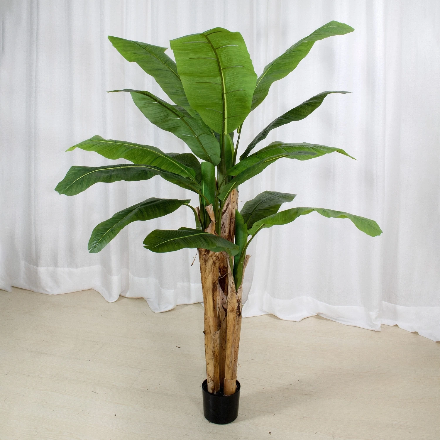 137BJS Artificial Banana Tree Tropical potted plants Faux Indoor Plants Trees make artificial banana trees with Real Palm Bark