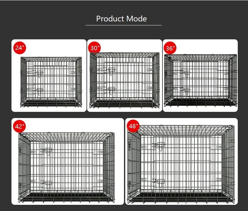 Hot Sale Dog Crate Double Door Foldable Durable Cage Large Size