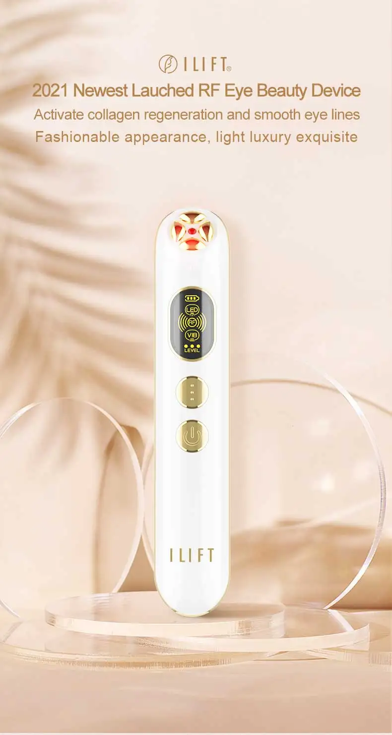 trending eye massager wand RF vibration removing eye dark 24k gold smart eye massager apparatus machine