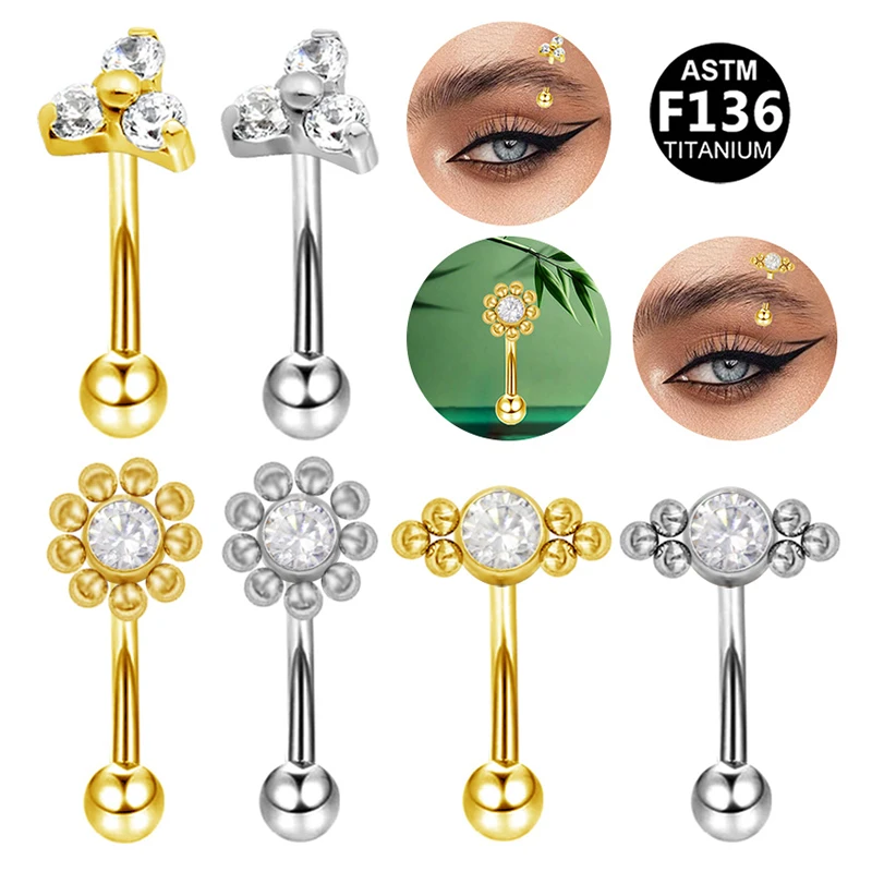 Getta ASTM-F136 titanium eyebrow piercing jewelry  rook earring for woman