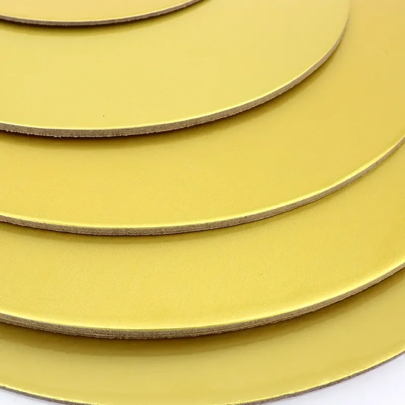Food Grade 2022 hot selling custom cake tools 12 inch mdf base for cake paper box pad gold Cake Boards drums