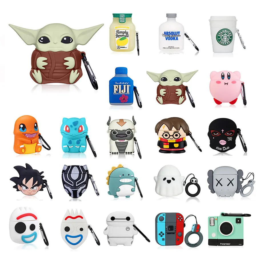 Amazon Hot Selling Earpods Earphone Cover for Airpod 1/2 3D Cute Cartoon Anime Food Designers Custom Silicone for Airpod Case