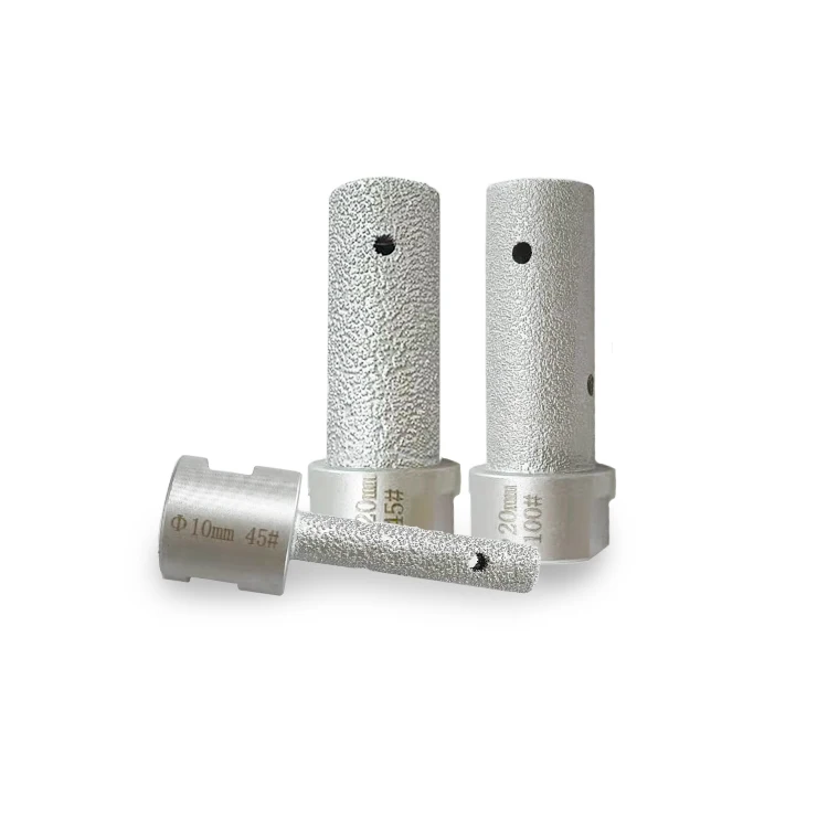 DEYI 10 15 20 25mm M14 Thread Vaccum silver Diamond Finger Bit set Milling Cutter For Ceramic Tile Granite Marble Enlarge Shape