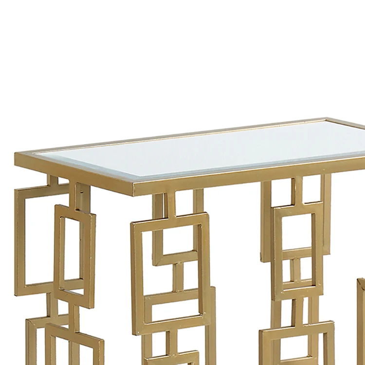 Living room furniture home metal mirror tea table coffee table shelf  cabinet