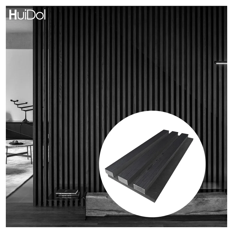 Wall And Ceiling Soundproof Slats Laminated Pet Wooden Veneer Acoustic Panel For Auditorium Hall