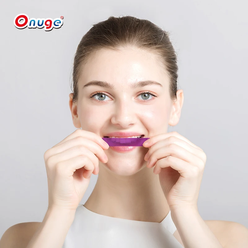 3.2 million pairs daily output violet purple residue free whitening strips for teeth mint organic with your brand oem strips
