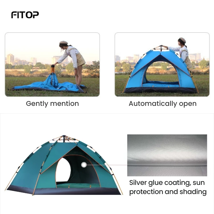 FITOP Folding Wholesale New Arrival Automatic Pop Up Tents Camping Outdoor 3-4 Person