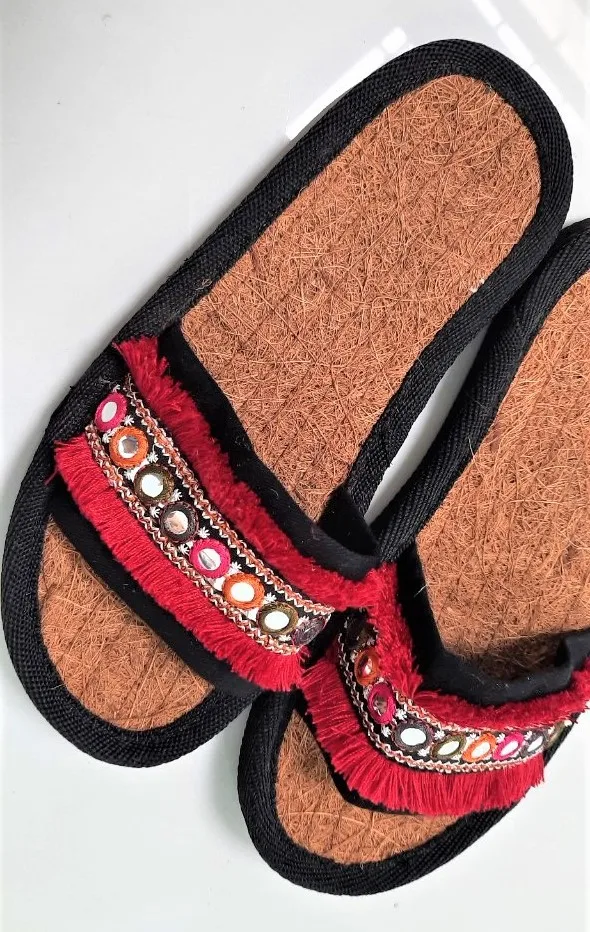 Wholesale natural coir slipper/ handmade flip flop/ slipper sandal made from coconut  WS0084587176063