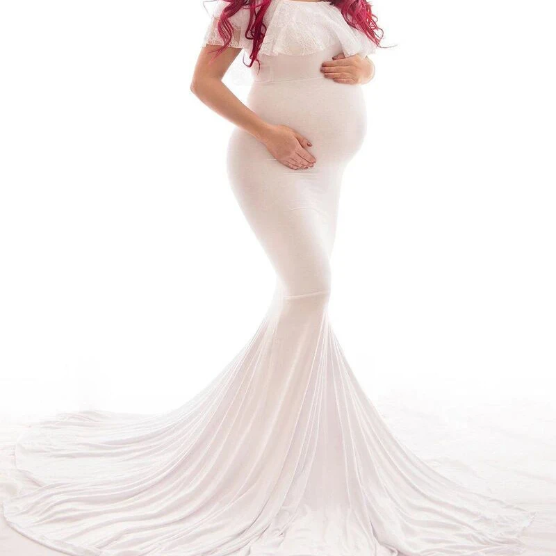 2021 Graceful Maternity Dresses Maternity Photography Props Elegant Fancy Pregnancy Photo Shoot Women Long Dress Free Shipping