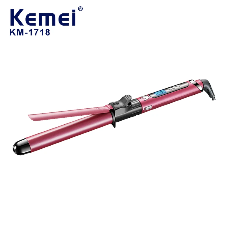 Salon Fashion Styling Tools Curling Iron Km-1718 Professional Curly Hair Curlers Wand with Temperature display