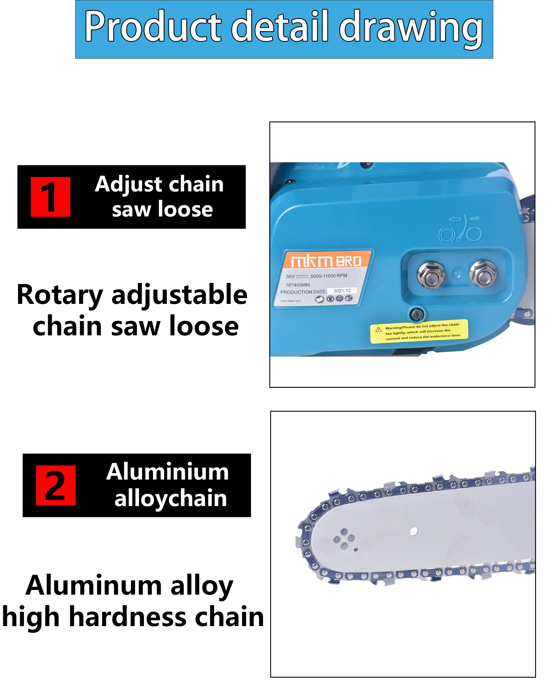 2022 Factory New Supply Equipped Two lithium Battery Handheld Portable Power Tool Cordless Chain Saw For Wood Working