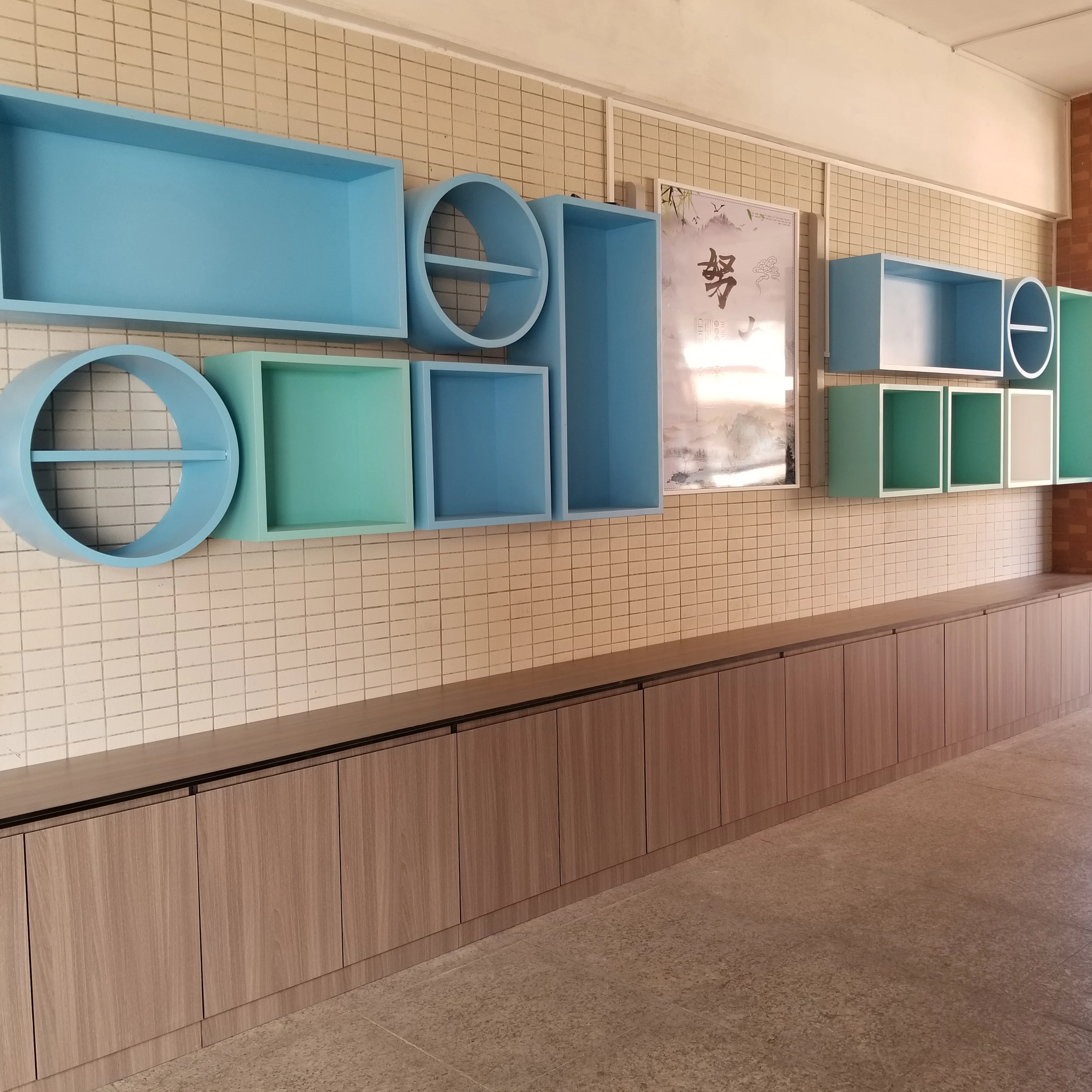 Patient beside cabinet HPL Furniture  12mm fireproof compact laminate household bookshelf wall mounted cabine