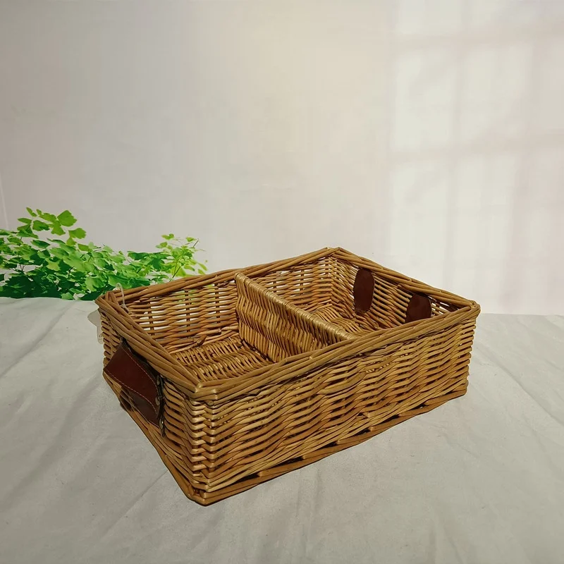 Heart shaped candy tray Wicker candy plates willow dried fruit tray