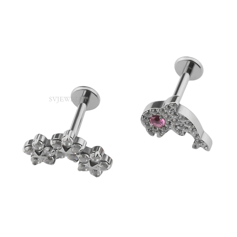 Customized F136 Titanium Product Ideas Piercing Jewelry Titanium Dioxide Pointy Jewelry Fish Type Lip Nails