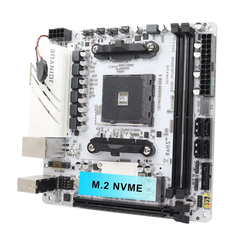 JGINYUE B350 AM4 настольная материнская плата mini itx B350i PLUS ARGB поддерживает AMD Ryzen2000-4000 серии ЦП DDR4 оперативная память с Wi-Fi