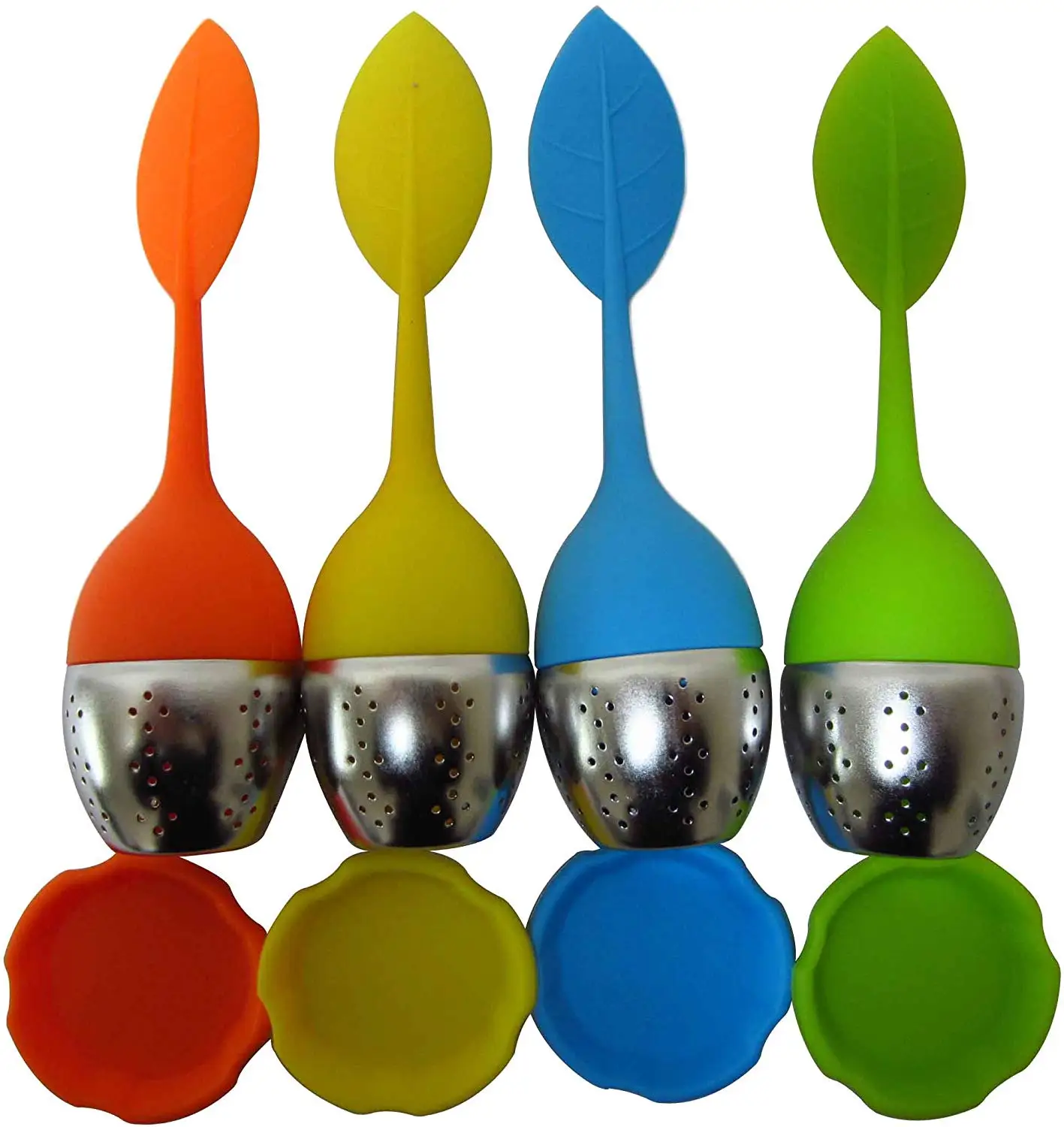 Reusable  Stainless Steel Loose Leaf Silicone Tea Infuser with Drip Tray