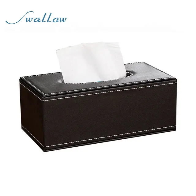Stylish Leather Large Size Napkin Holder Home Office Hotel Car Tissue Case Box Paper Storage Pouch|Tissue Boxes| - Swallow