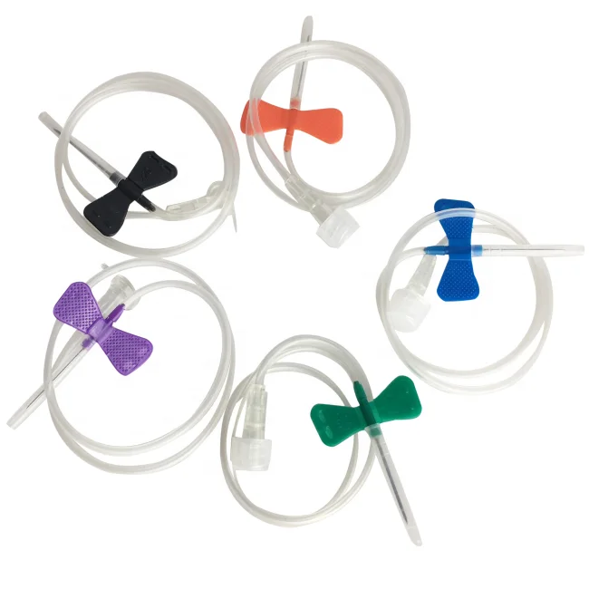 
Medical luer lock luer slip butterfly scalp vein set with butterfly needle 