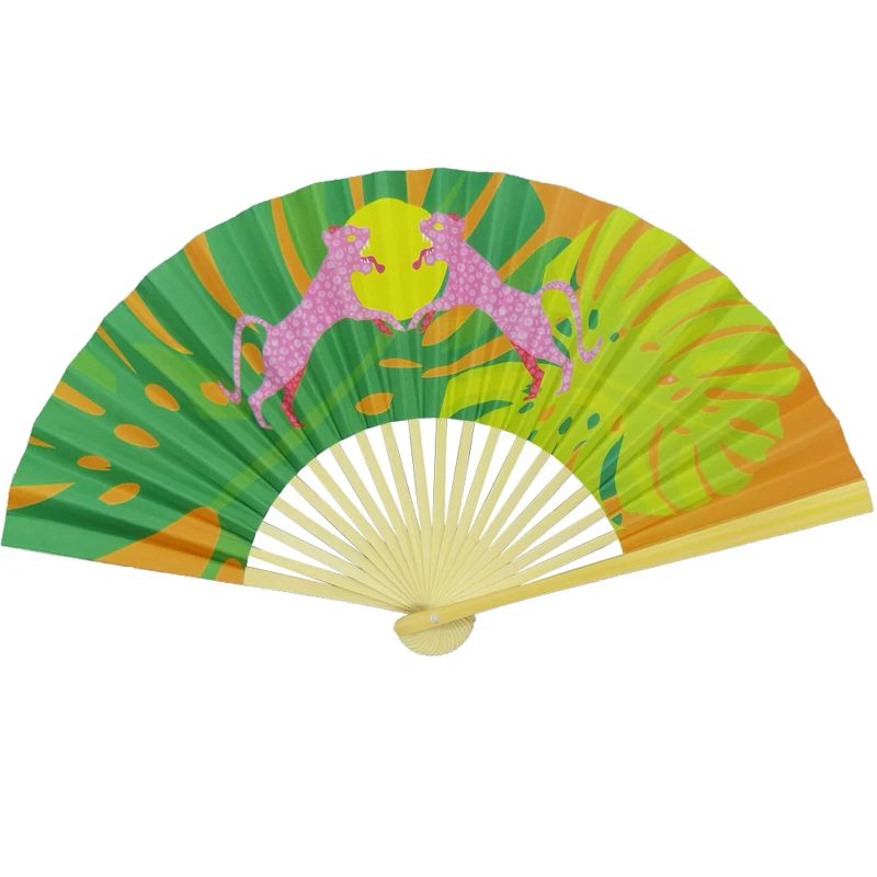promotional gift portable colourful paper hand fans paper bamboo custom paper hand fans