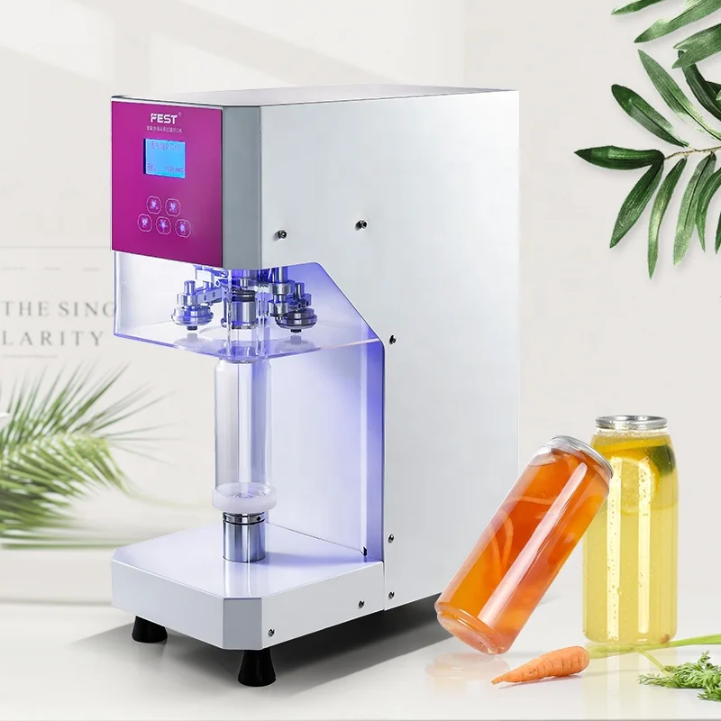 Intelligent commercial boba tea shop cafe use can sealer sealing machine for pet plastic aluminum can