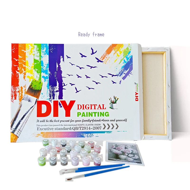 With Inner Frame Sea Scenery DIY Oil Painting Paint by Numbers Kit for Adult Wall Art Painting on Canvas For Home Decoration