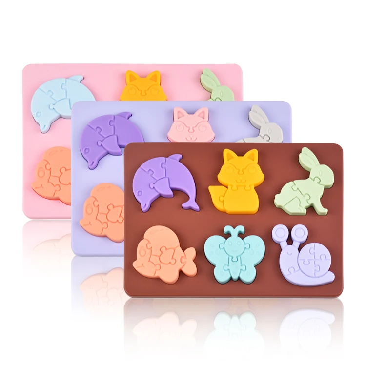 BPA-Free Silicone Unisex Jigsaw Puzzle Toy Sensory Educational Toy for Preschool Learning Wholesale Price
