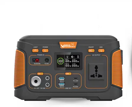 Vmaxpower 650W solar Rechargeable Generator Solar Battery Power Bank Portable Power Station for outdoor camping