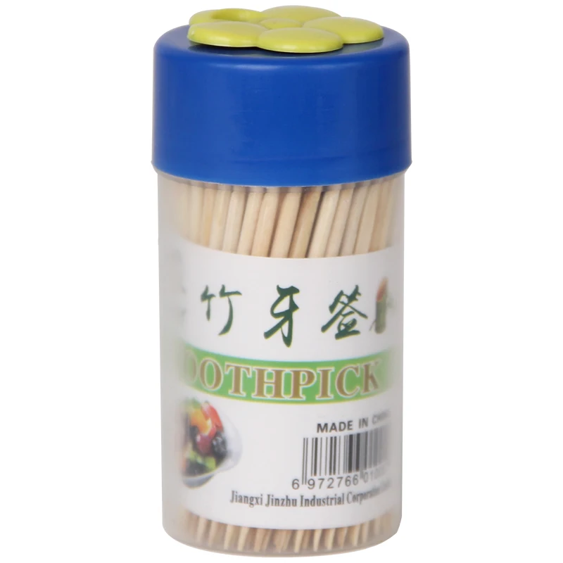 
Hotel Restaurant Tooth Pick Container Dental Toothpick Plastic jars Bamboo Toothpicks Double Pointed Sterile Food sticks 
