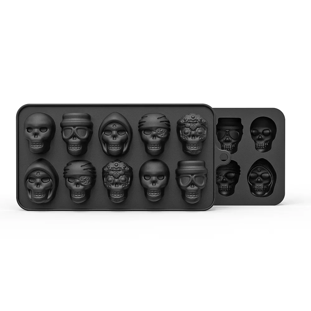 Skull Chocolate Mould 10 Holes fondant cake decoration mold baking silicone chocolate mold jelly pudding candy ice tray mold