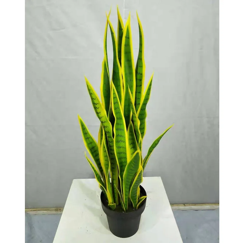 90cm(35 inches) height with 39pcs leaves artificial sansevieria trifasciata plants bonsai, tropical plantas bonsai artificiales
